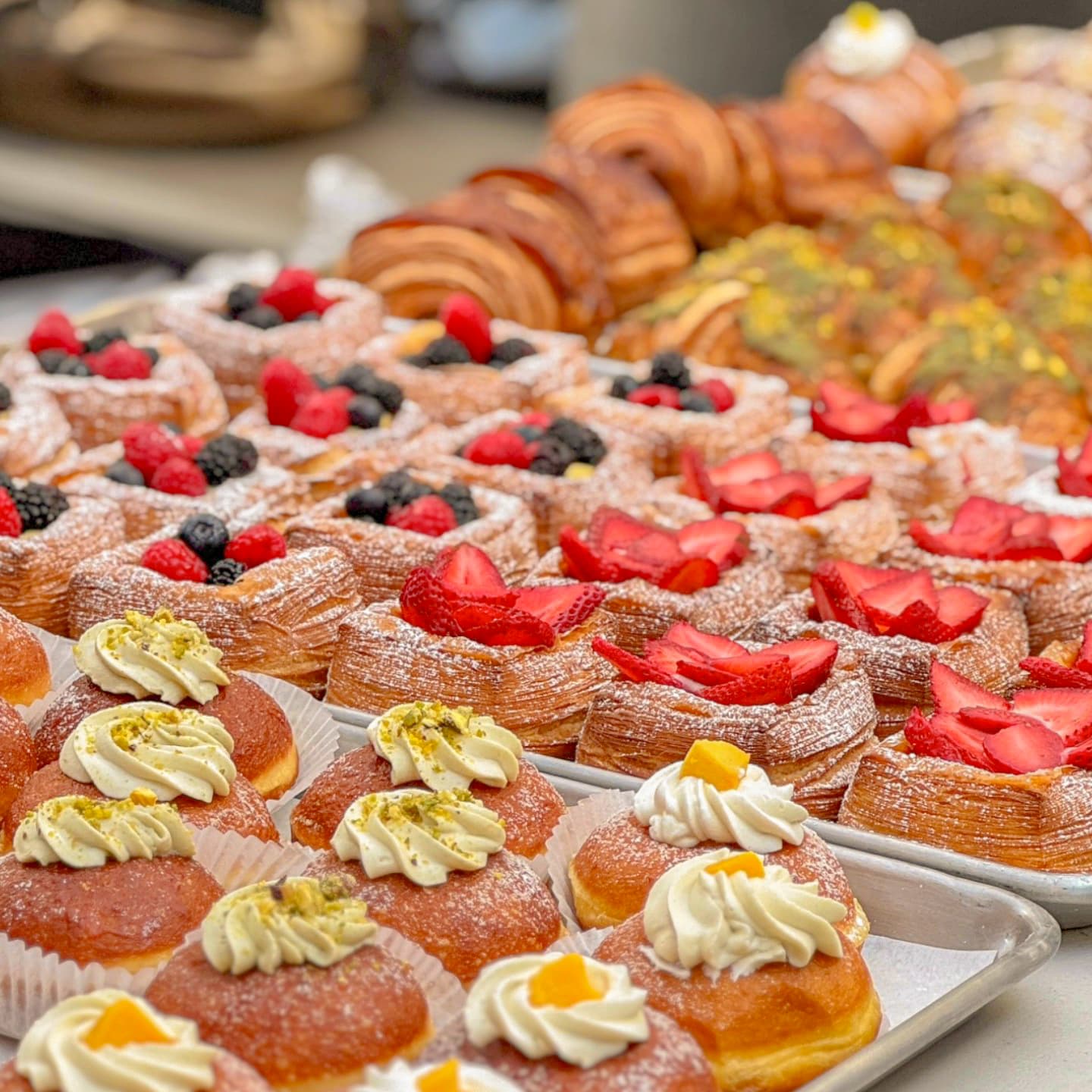 Fresh pastries made by the What Coffee bakery